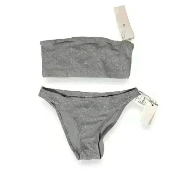 Good American Silver Sparkle Matching Bikini Size Large NEW​​ - Picture 1 of 6